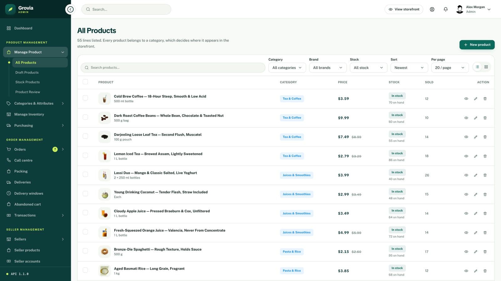 Products list